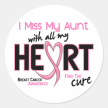 Breast Cancer I Miss My Aunt Round Sticker