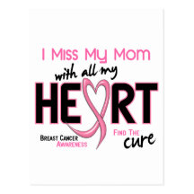 Breast Cancer I Miss My Mum Postcard