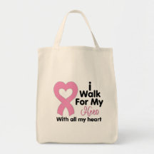 Breast Cancer I Walk For My Hero Canvas Bag