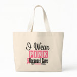 Breast Cancer I Wear Pink Because I Care Tote Bags
