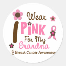 Breast Cancer I Wear Pink For My Grandma 12 Sticker