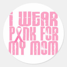 BREAST CANCER I Wear Pink For My Mum 16 Round Stickers