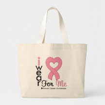 Breast Cancer I Wear Pink Ribbon For Me Canvas Bag
