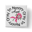 Breast Cancer In Memory of My Aunt (Rose Ribbon) buttons