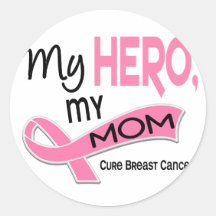 Breast Cancer MY HERO, MY MOM 42 Sticker
