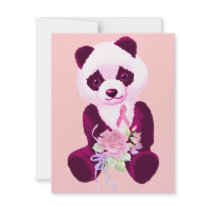 Breast Cancer Panda Bear Custom Announcement