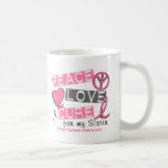 Breast Cancer PEACE, LOVE, A CURE 1 (Sister) Coffee Mugs
