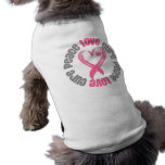 Breast Cancer Peace Love Cure Ribbon pet clothing