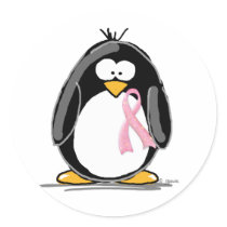 Breast Cancer Penguin Stickers