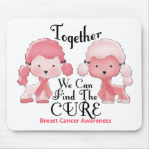 Breast Cancer Pink Poodles Together 2 Mousepad