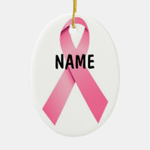 Breast Cancer Pink Ribbon Christmas Ornaments