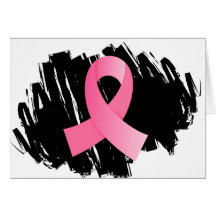 Breast Cancer Pink Ribbon With Scribble Greeting Cards