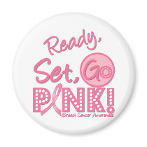 Breast Cancer Ready, Set, Go Pink! Magnet