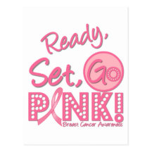 Breast Cancer Ready, Set, Go Pink! Post Cards