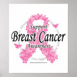 Breast Cancer Ribbon of Butterflies posters