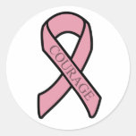 Breast Cancer Ribbon of Courage Stickers