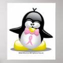 Breast Cancer Ribbon Penguin posters