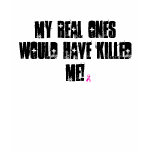 Breast cancer ribbon, Yes, They're Fake... t-shirts