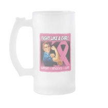 Breast Cancer Rosie Riveter - Fight Like a Girl Coffee Mugs