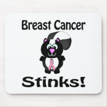 Breast Cancer Stinks Skunk Awareness Design Mousepads