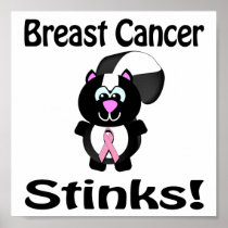 Breast Cancer Stinks Skunk Awareness Design Print
