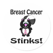 Breast Cancer Stinks Skunk Awareness Design Stickers