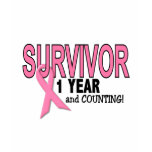 BREAST CANCER SURVIVOR 1 Year & Counting t-shirts