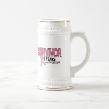 BREAST CANCER SURVIVOR 9 Years & Counting Coffee Mugs