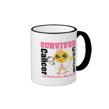 Breast Cancer Survivor Chick Ribbon Mugs