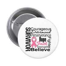 Breast Cancer Survivor Collage Buttons