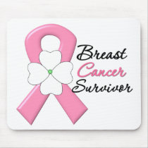 Breast Cancer Survivor Flower Ribbon Mouse Pad
