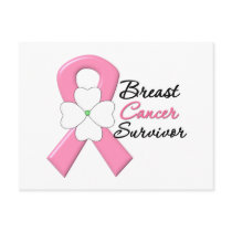 Breast Cancer Survivor Flower Ribbon Postcard