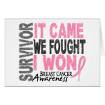 Breast Cancer Survivor It Came We Fought I Won Card