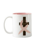Breast Cancer Survivor Pink Ribbon-Cross of Faith Coffee Mugs