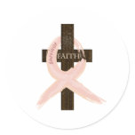 Breast Cancer Survivor Pink Ribbon-Cross of Faith stickers