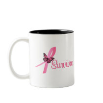Breast Cancer Survivor Ribbon Coffee Mugs