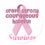 Breast Cancer Survivor Round Stickers