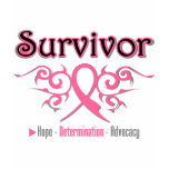 Breast Cancer Survivor Tribal Ribbon t-shirts