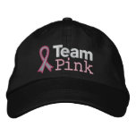 Breast Cancer Team Pink embroidered hats