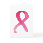 Breast Cancer Watercolor Ribbon Card