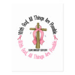 Breast Cancer WITH GOD CROSS 1 Post Card