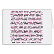 Breast Cancer - Words for Boobs Cards