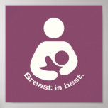 Breast Is Best Icon - Mauve posters