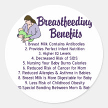 Breastfeeding Benefits Stickers