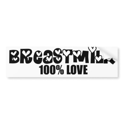 Breastmilk = 100% Love Family Bumper Stickers by EllesPlanet