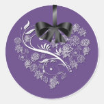 Breathless Wedding Envelope Seals - plum Round Stickers