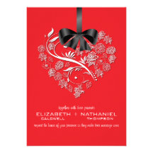 Breathless Wedding Invitation--retro red