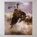 Breezy Riding by WHD Koerner, Vintage Rodeo Cowboy posters