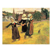 Breton Girls Dancing Pont-Aven By Paul Gauguin Invite