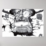 Brezhnev & Honecker,East Side Gallery, Berlin Wall Print